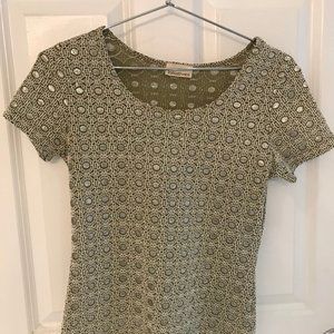 Iniatves Top, Size S, Light Green and Silver
